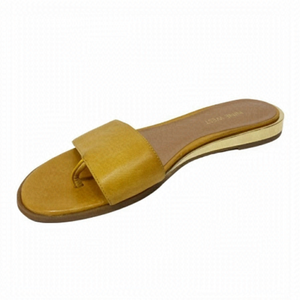 Nine West Xandose Yellow Leather Slide Sandal Size 8.5M